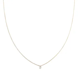 Rose Gold Necklace with Diamond Drop