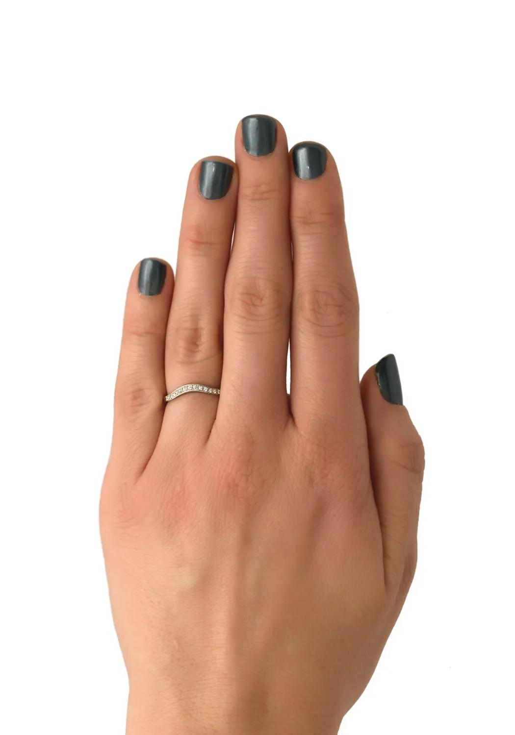 Sébastien Barier Platinum .17ctw Diamond Curved Band