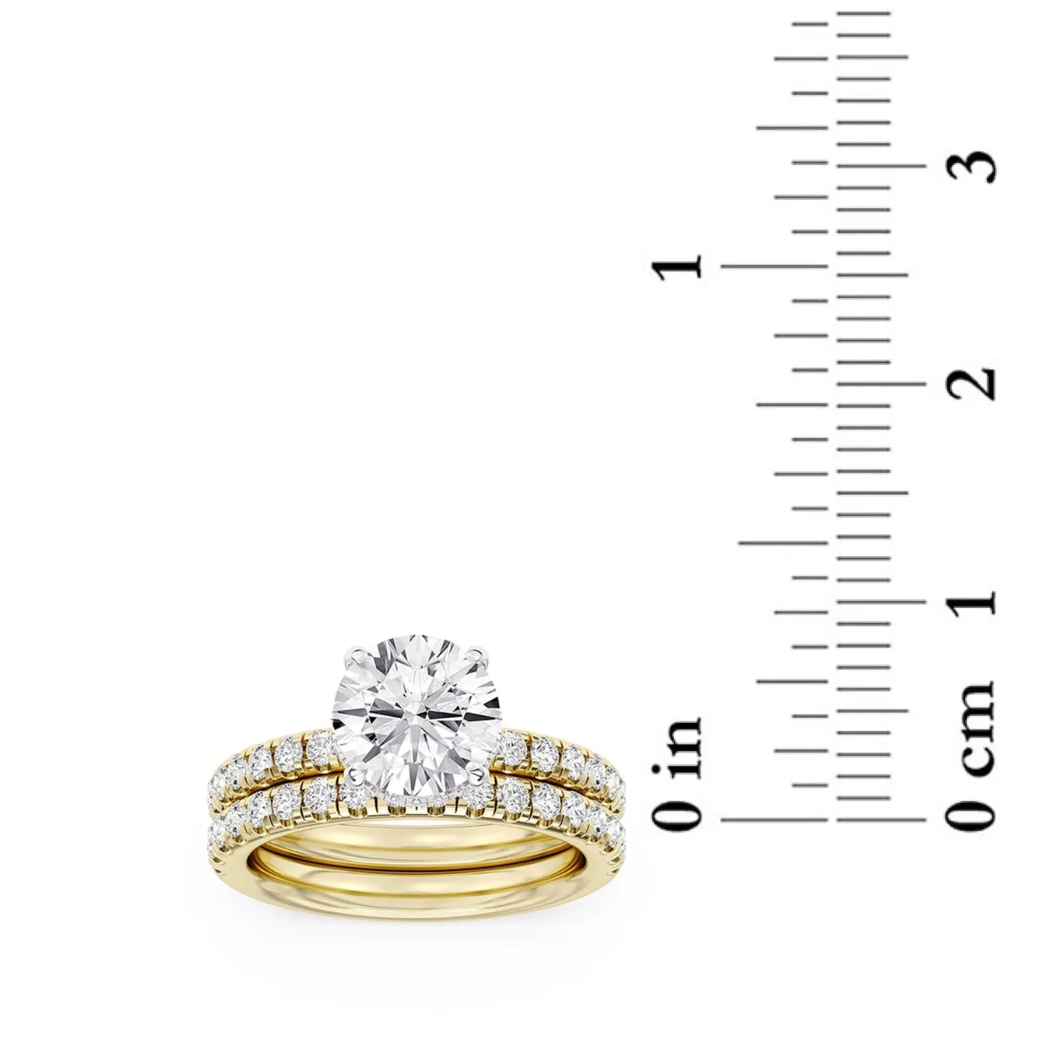 Signature EcoLove Diamond Dreams 3-3/4 CTW 100 Facet Centurion Diamond Bridal Set in 18KT Yellow Gold