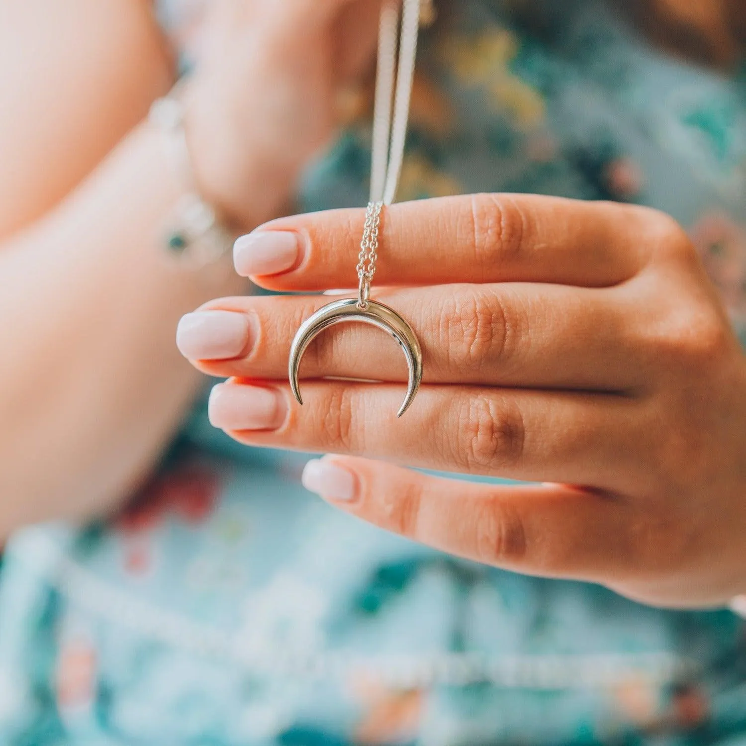 Silver Half Moon Necklace