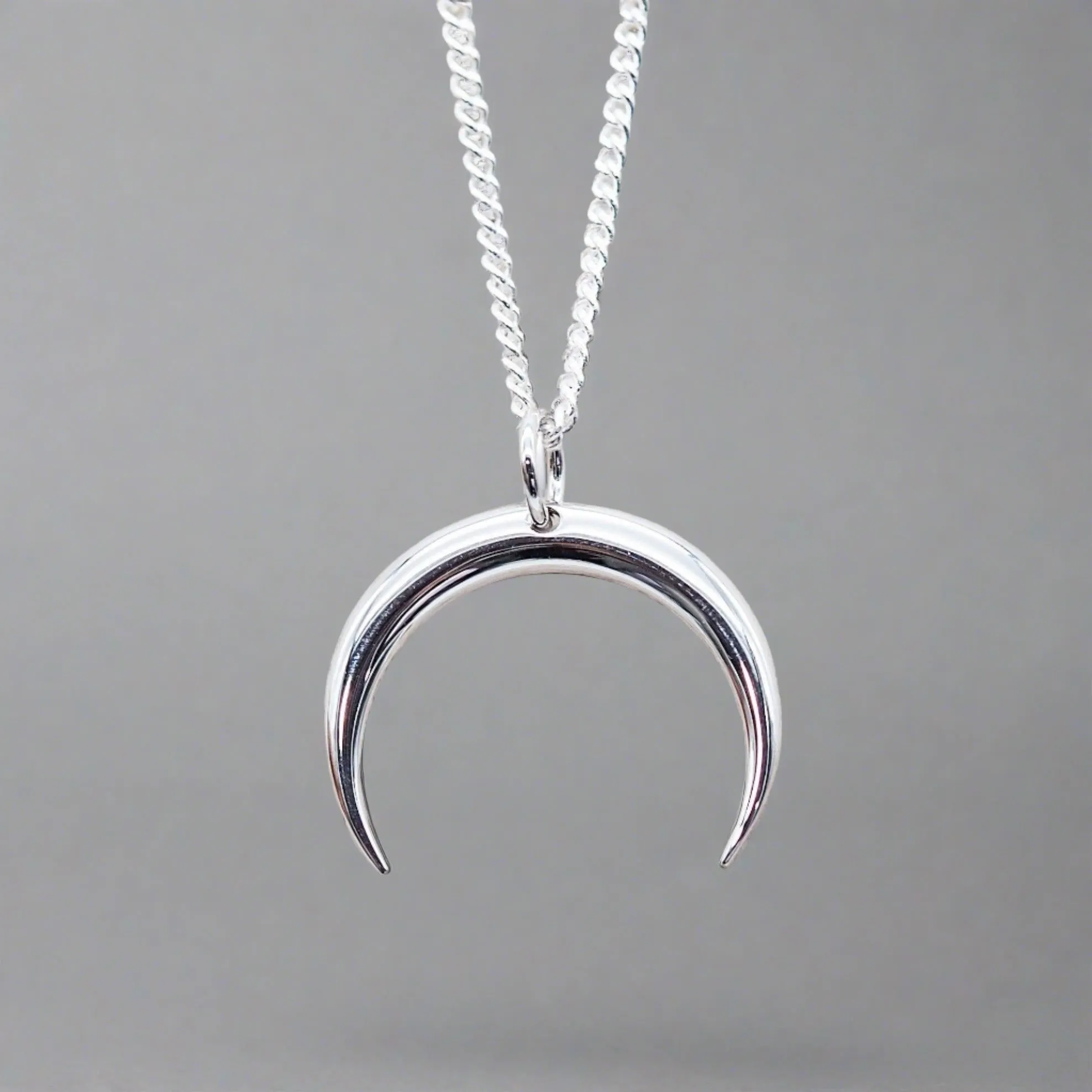 Silver Half Moon Necklace
