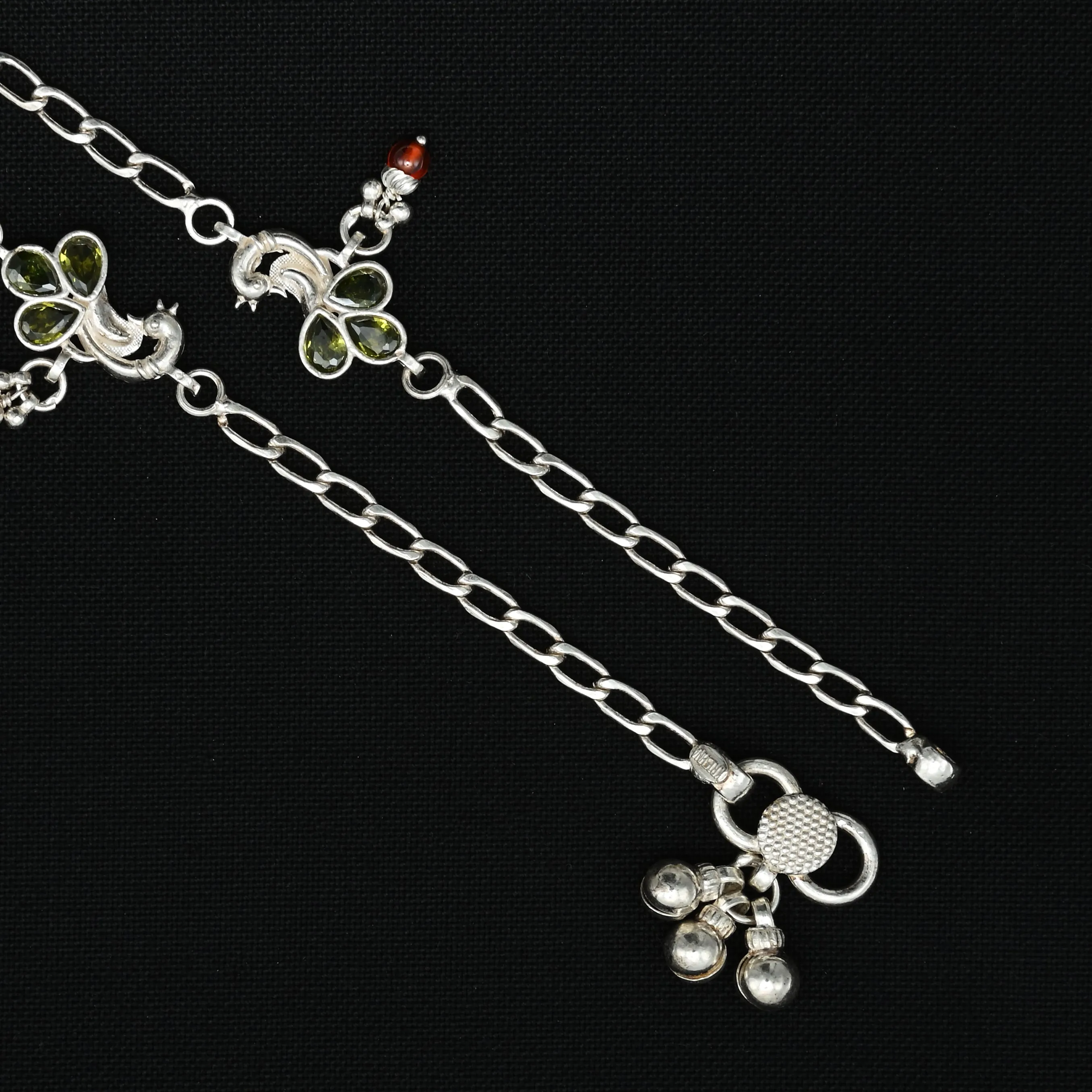 SIlver Radiant Colourful Gem Anklet