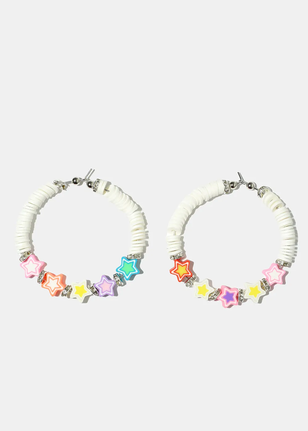 Star Charm Beaded Hoop Earrings