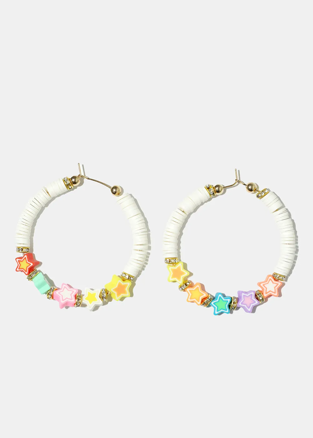Star Charm Beaded Hoop Earrings