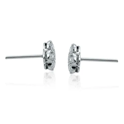 Steffans RBC Diamond Grain Set Platinum Cluster Stud Earrings (0.80ct)