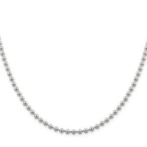 Sterling Silver Beaded Chains 4MM