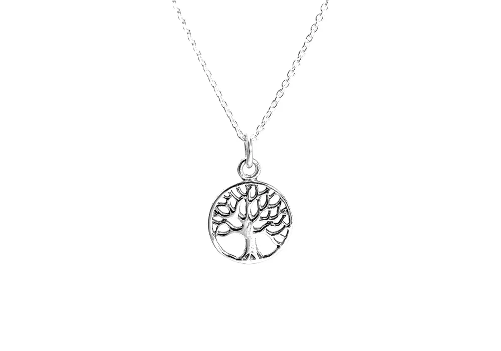 Sterling Silver Mini Tree Of Life Pendant Necklace