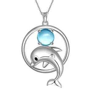 Tokyo Mart Dolphin Mini Animal Pendant Necklace Jewelry Women Girls Birthday Gift 925 Sterling Silver