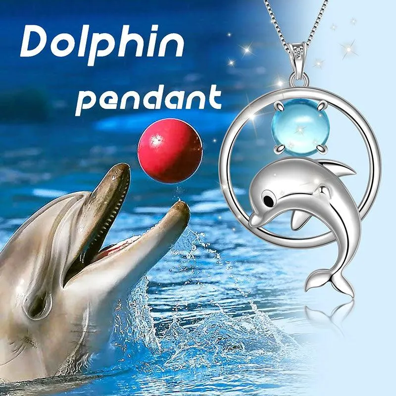 Tokyo Mart Dolphin Mini Animal Pendant Necklace Jewelry Women Girls Birthday Gift 925 Sterling Silver