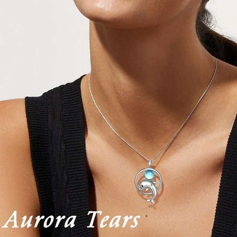 Tokyo Mart Dolphin Mini Animal Pendant Necklace Jewelry Women Girls Birthday Gift 925 Sterling Silver