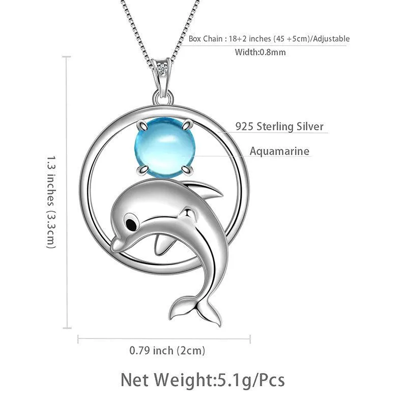 Tokyo Mart Dolphin Mini Animal Pendant Necklace Jewelry Women Girls Birthday Gift 925 Sterling Silver