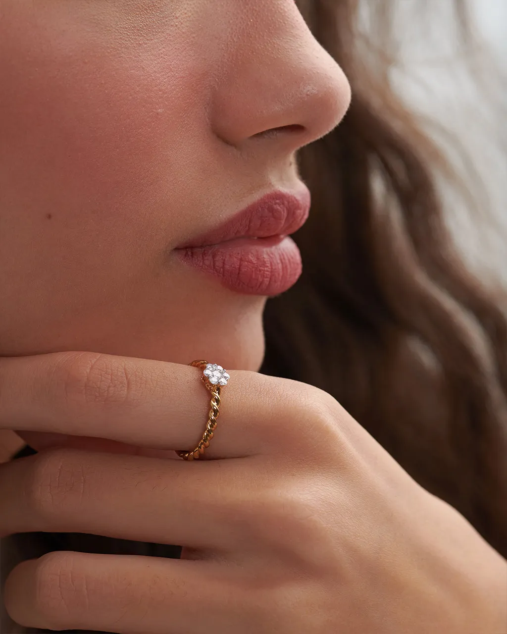 Twisted Floral Diamond Ring