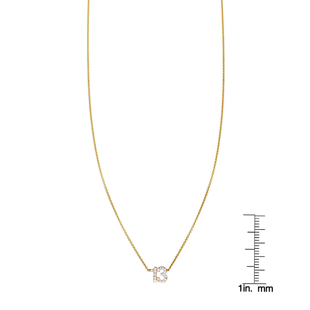 White Diamond Number 13 Necklace