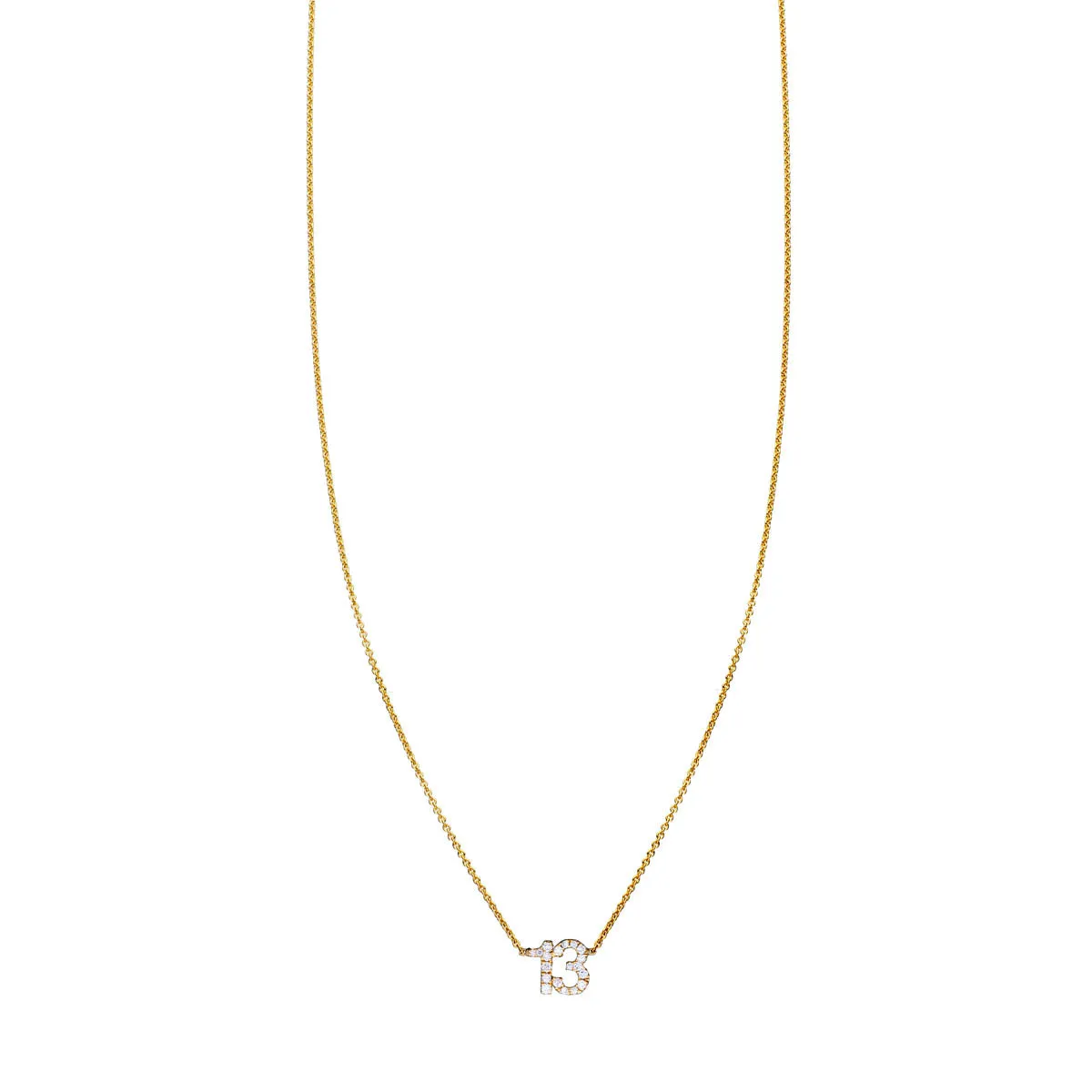 White Diamond Number 13 Necklace